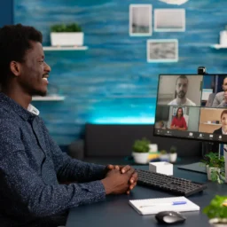 man getting community support online doing teacher development.