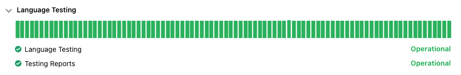 Avant status page screenshot.